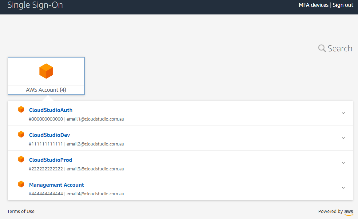 AWS Cross Account Access - SSO - Cloud Studio